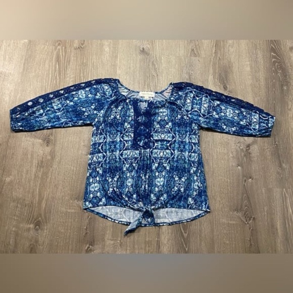 French Laundry Tops - French Laundry Tie Front Lace Inset Boho Shirt | Top